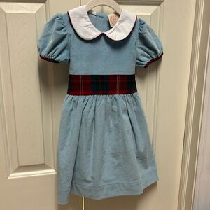 Tbbc blue velvet with plaid sash Cindy Lou dress